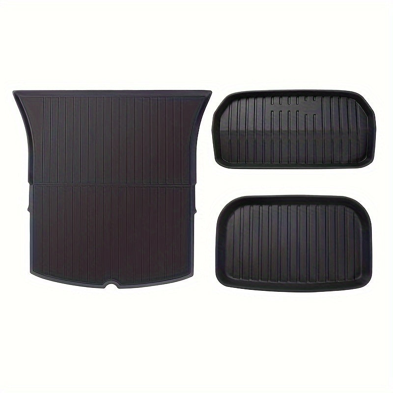 All-Weather TPE Floor Mats Set for Tesla Model Y 2020-2024 with Cargo and Trunk Mat