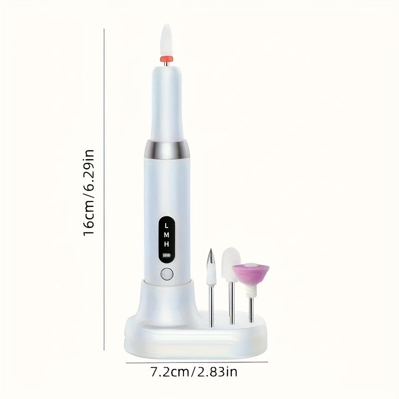 USB orqali zaryadlanadigan elektr tirnoq burg'ulash to'plami, almashtiriladigan maydalash boshliqlari va portativ tirnoq fayli to'plami.