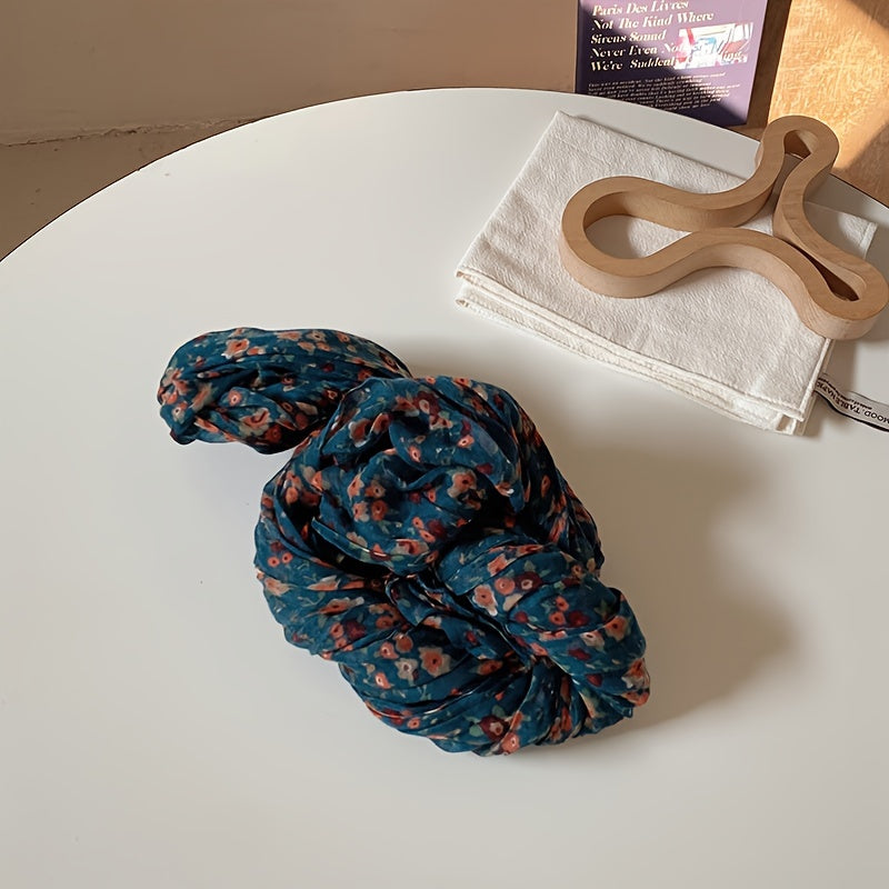 Women's Summer Sunscreen Scarf Floral Print Linen Thin Breathable Vintage Style