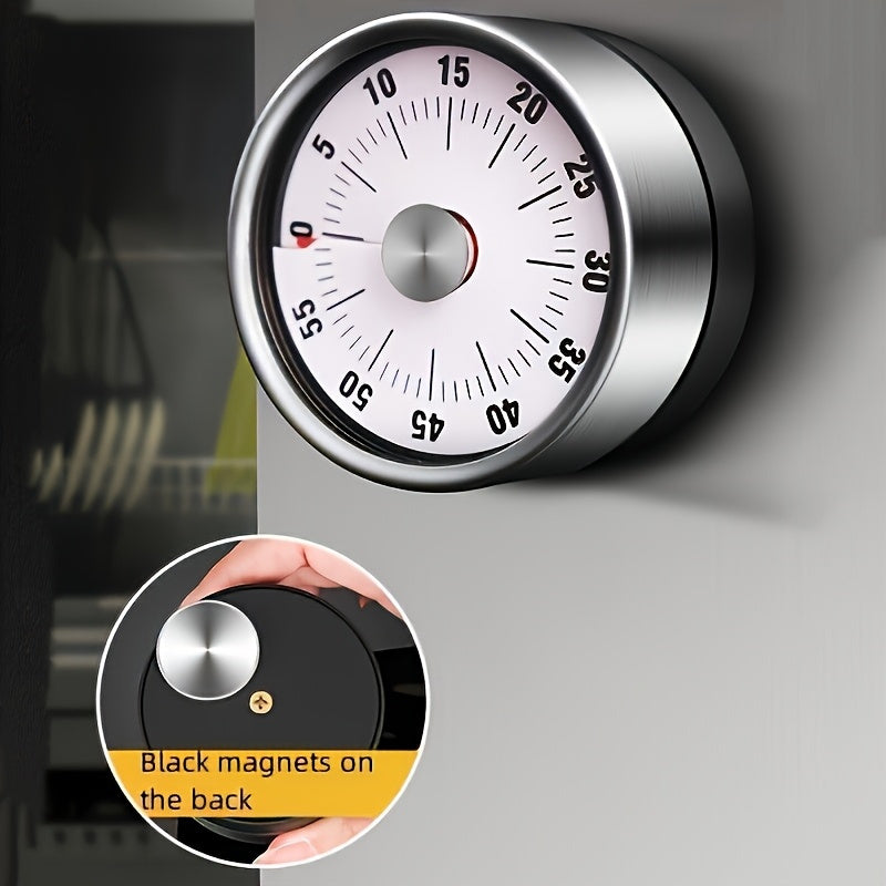 Stainless Steel oshxona taymer 60 daqiqalik mexanik hisoblagich, ikki tomonlama displey, qizil va oq