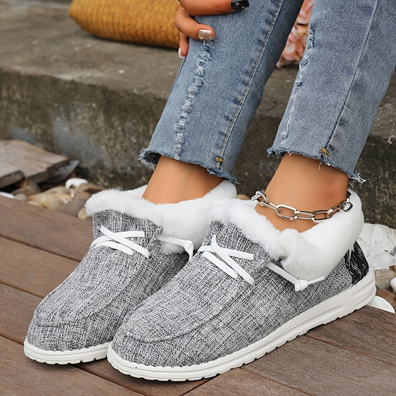 Women's Canvas Shoes Warm Winter Boots Ski Boots