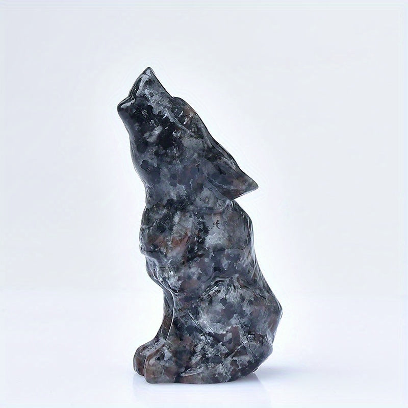 Decoración de escultura de lobo de piedra, adorno para jardín exterior 6.5cm