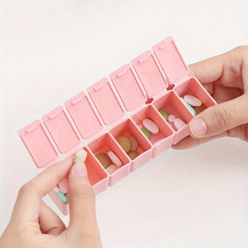 Weekly Pill Organizer Box for Adults Portable 7-Day Medicine Case Travel-Friendly Daily Compartments