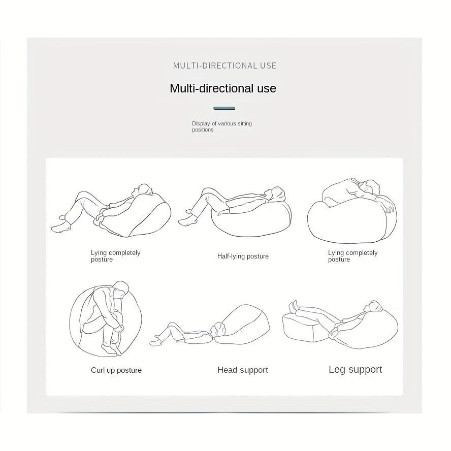 Portable Beanbag Chair for Camping and Home Decor Woven Chambray Ergonomic Space-Saving