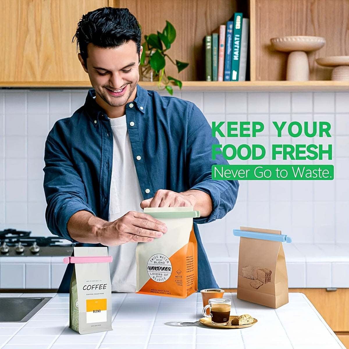 Oziq-ovqat saqlash kliplari 5 yoki 10 dona, oziq-ovqatning yangi holatini saqlash uchun havo o'tkazmaydigan sumka kliplari