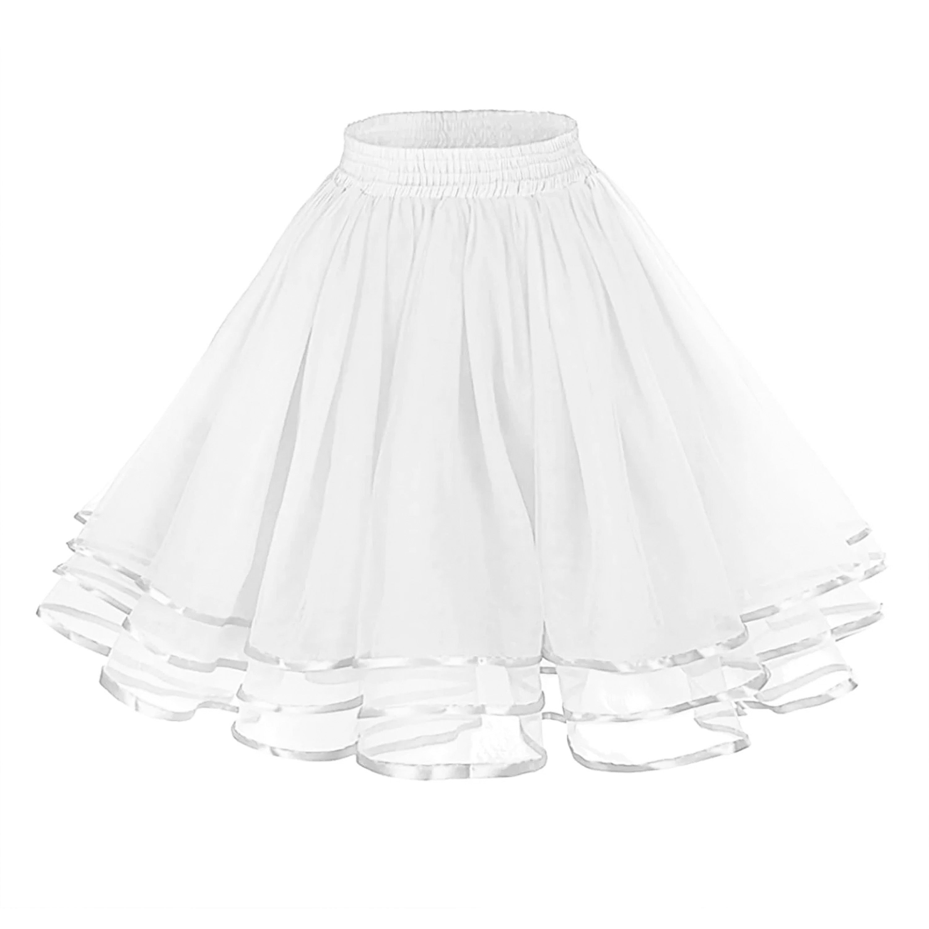 Women's Tulle Skirt with Ribbon Detail in Mesh Fabric for Weddings and Formal Wear