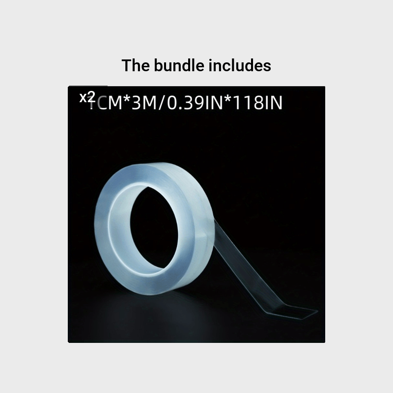 Прозрачный двусторонний нано-скотч для водонепроницаемых настенных наклеек, многоразовый и термостойкий для домашнего декора. Прочные клеящие полоски для многоцелевых монтажных нужд.