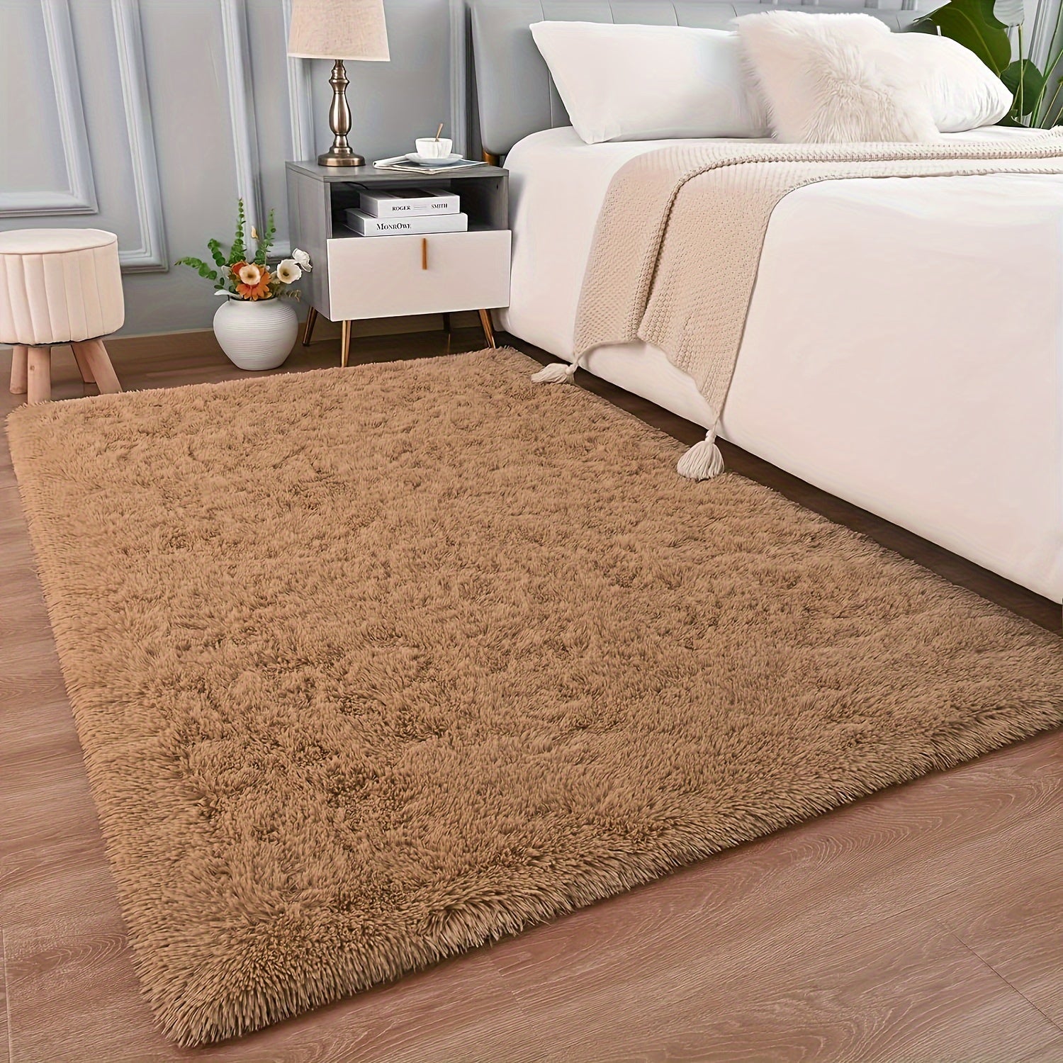 Soft Gradient Color Shaggy Area Rug for Living Room Bedroom Sofa Bedside Bay Window Machine Washable