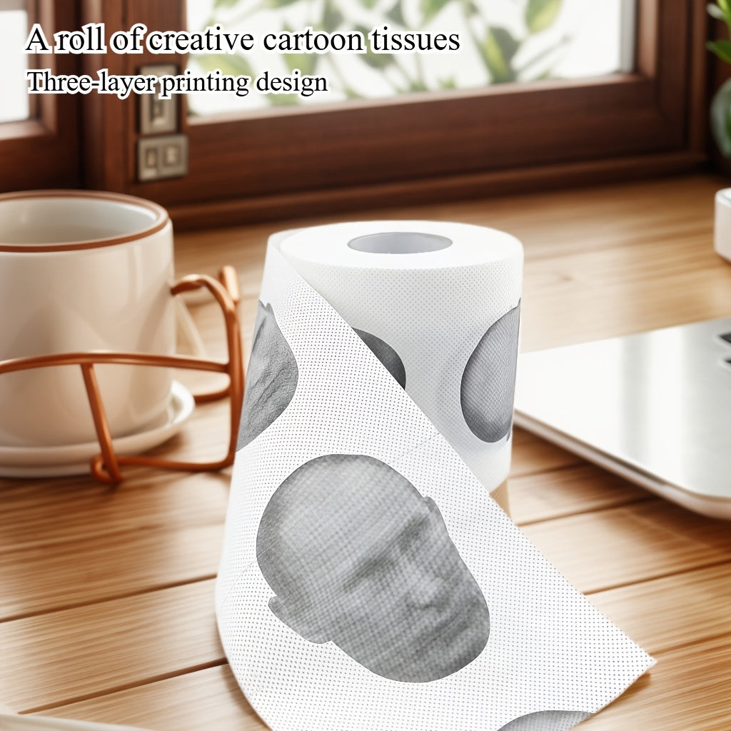 Biodegradable bambuk hojatxona qog'ozi, ko'p qavatli, uzluksiz rulo, bosma dizayni bilan, partiyalar va kundalik foydalanish uchun