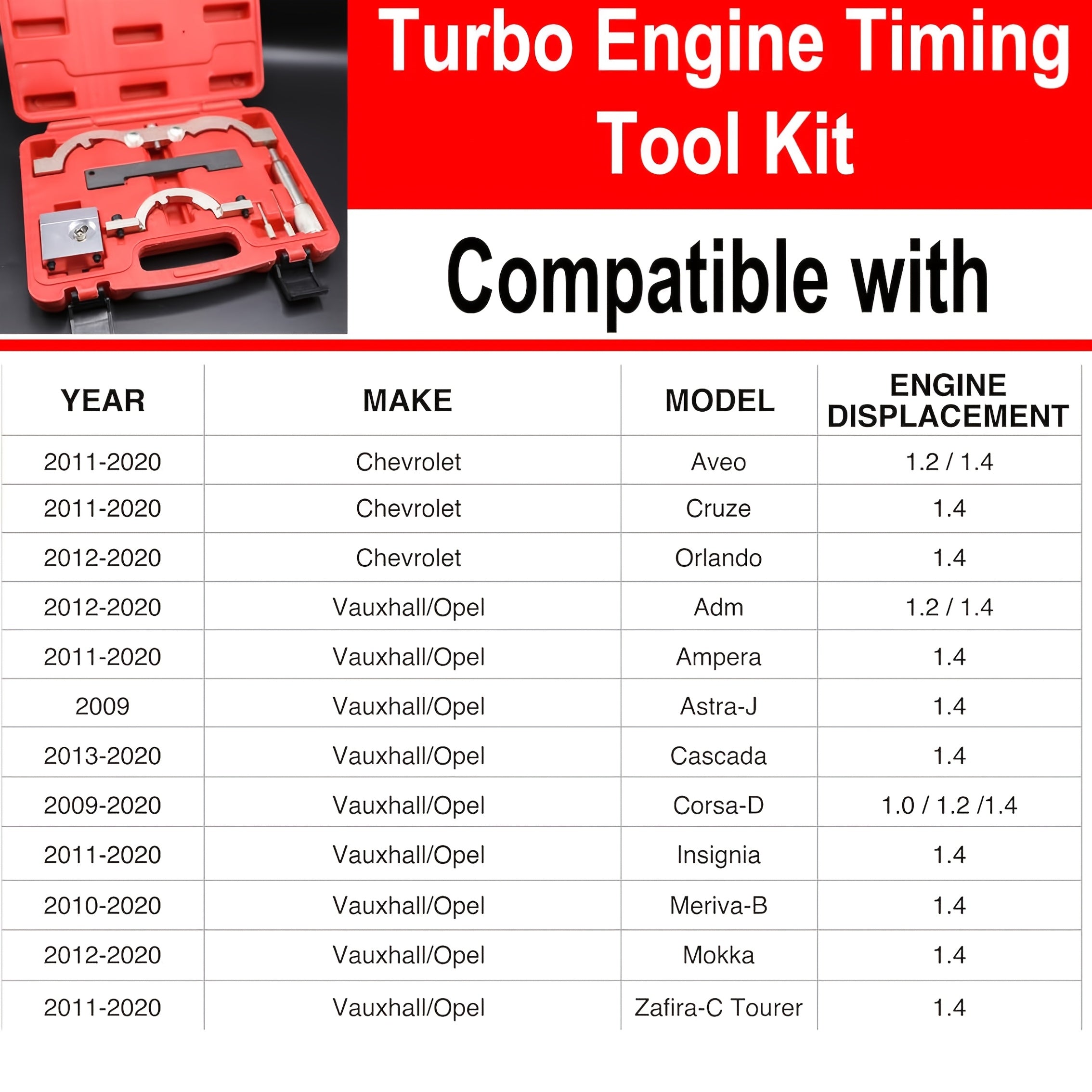 7pcs Engine Timing Tool Kit for Cars Camshaft Alignment Set Red Blue