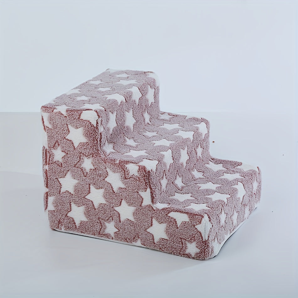 Small Medium Dog Stairs Non-Slip Sponge Removable Cartoon 3 or 4 Steps