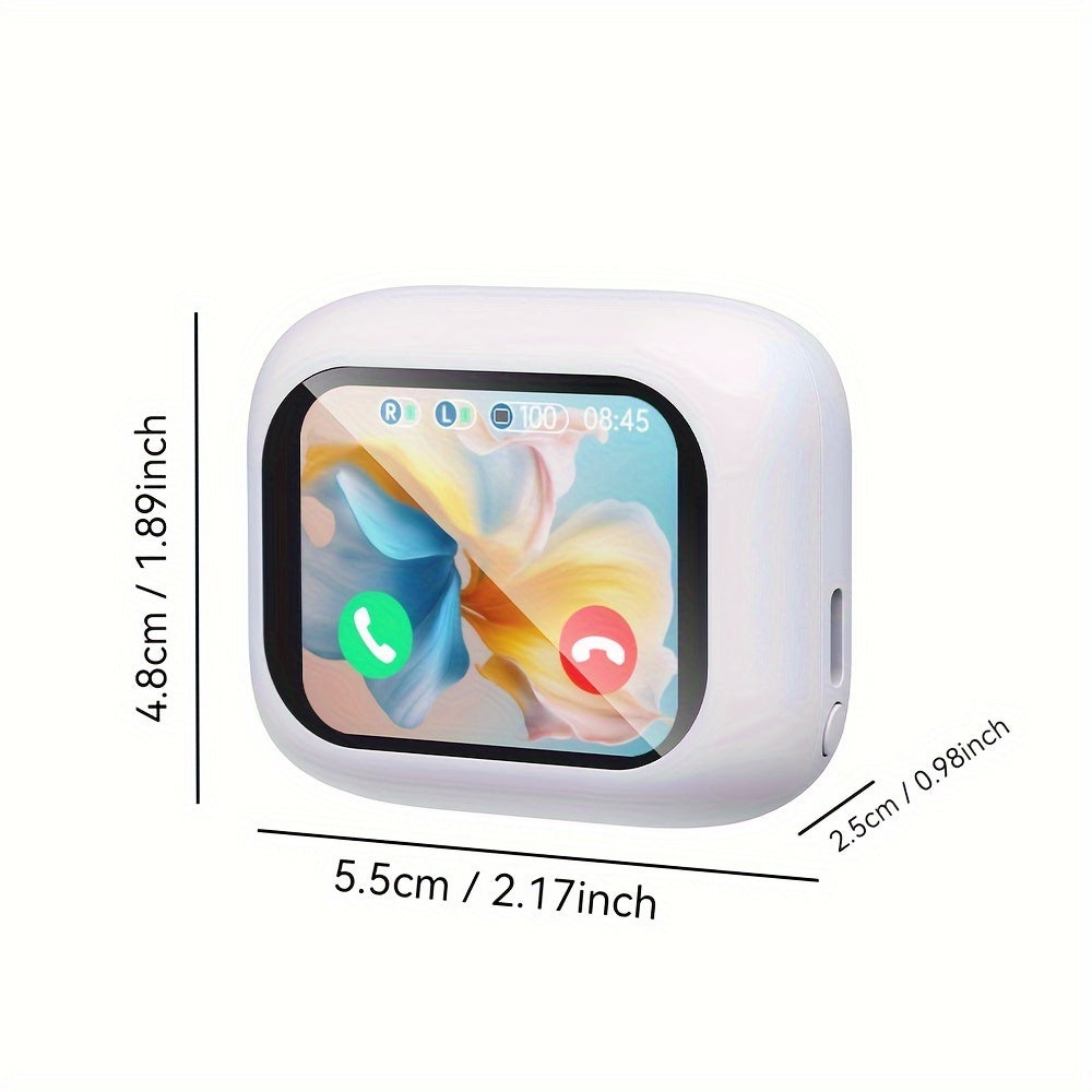 Wireless Earphones with LCD Touch Screen Microphone Noise Reduction for Smartphones