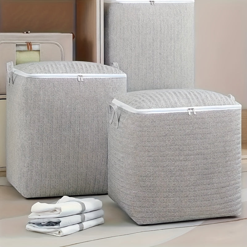 Большая сумка для хранения на холсте для одежды, игрушек и одеял дома или в автомобиле