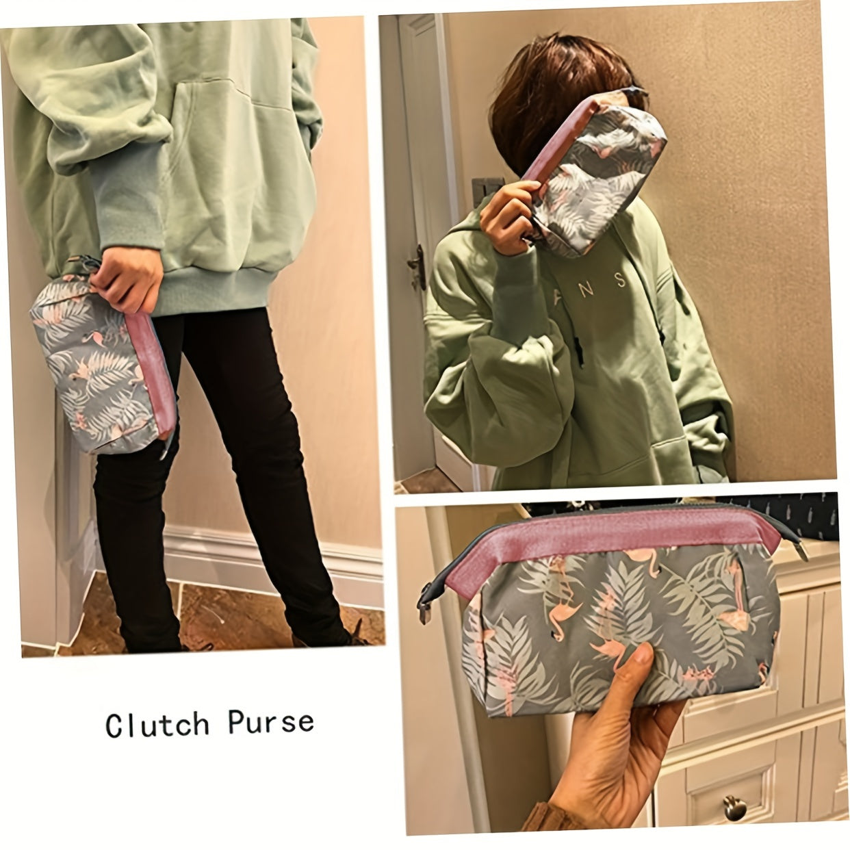 Unisex Polyester Zipper Cosmetic Bag for Travel Makeup and Organizer Blue