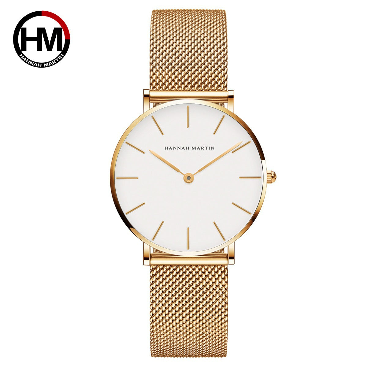 Women's Quartz Watch Stainless Steel Mesh Band Zinc Alloy Case Light Luxury Simple Fashion Wrist Watch