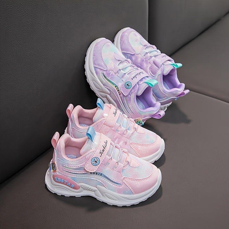 Girls' Casual Chunky Sneakers for Kids Non-Slip Lightweight Breathable Stripes Low Top