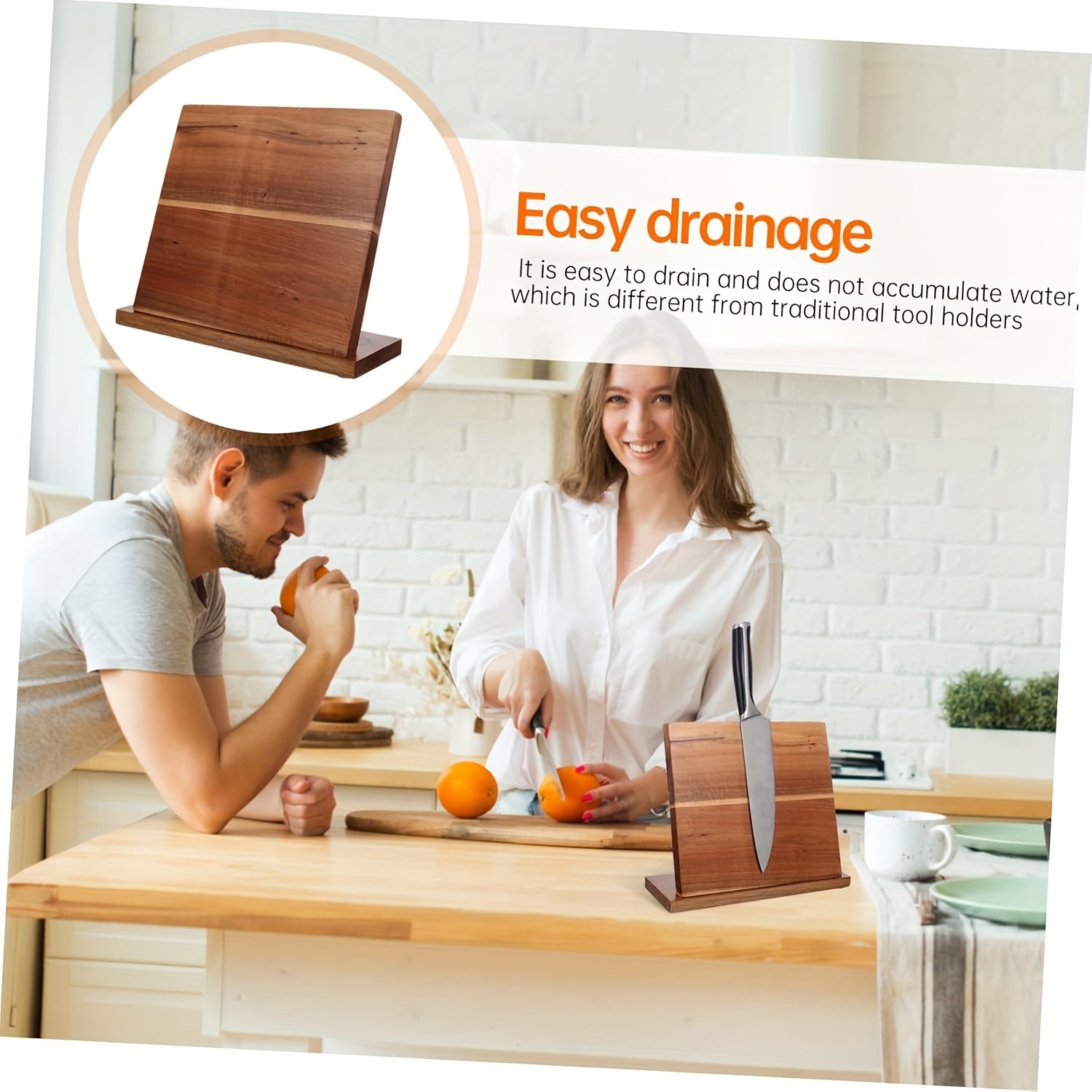 Drevesin magnit pichoq ushlagich lentasi, magnit kesuvchi tur bilan oshxona pichoq bloki - kesish asboblarini ko'rsatish va saqlash uchun stolda pichoq tokchasi