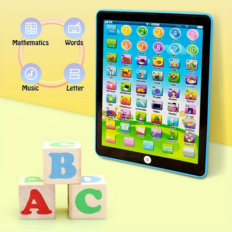 Children's Educational Tablet Toy for Learning Music Numbers Spelling Words Alphabets Blue Pink