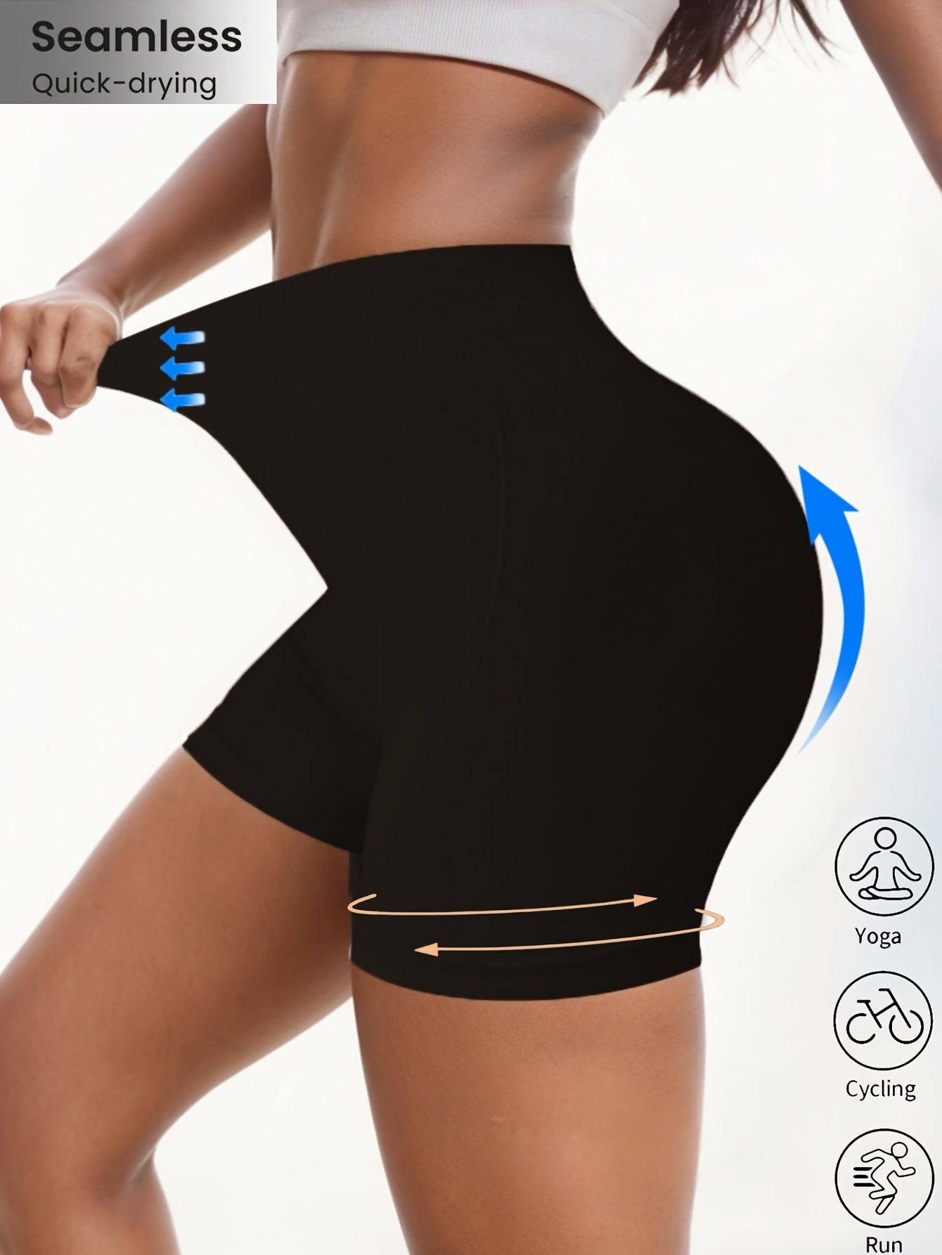 Women's High-Waisted Seamless Breathable Yoga Shorts Light Beige For Workout Fitness Sleep