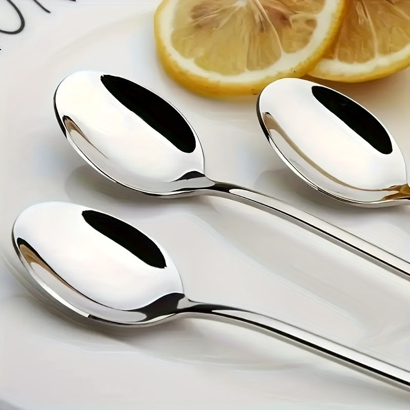 Stainless Steel Long-Handled Spoon for Coffee Tea Ice Cream Stirring 2/4 Pack