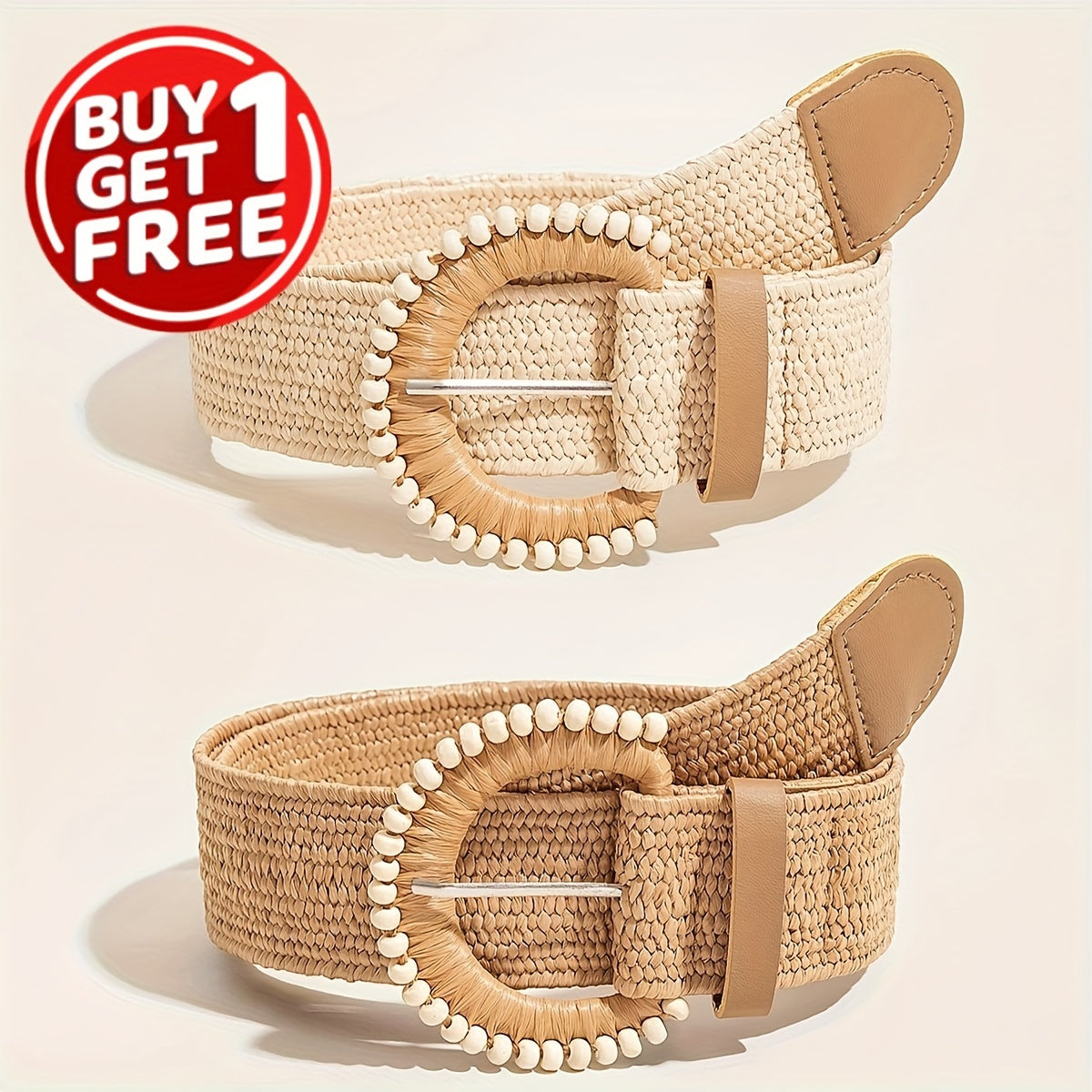 2 ta ayollar uchun Boho paxta qoplamali keng belbog'lar to'plami, yarim doira tokchali belbog'lar