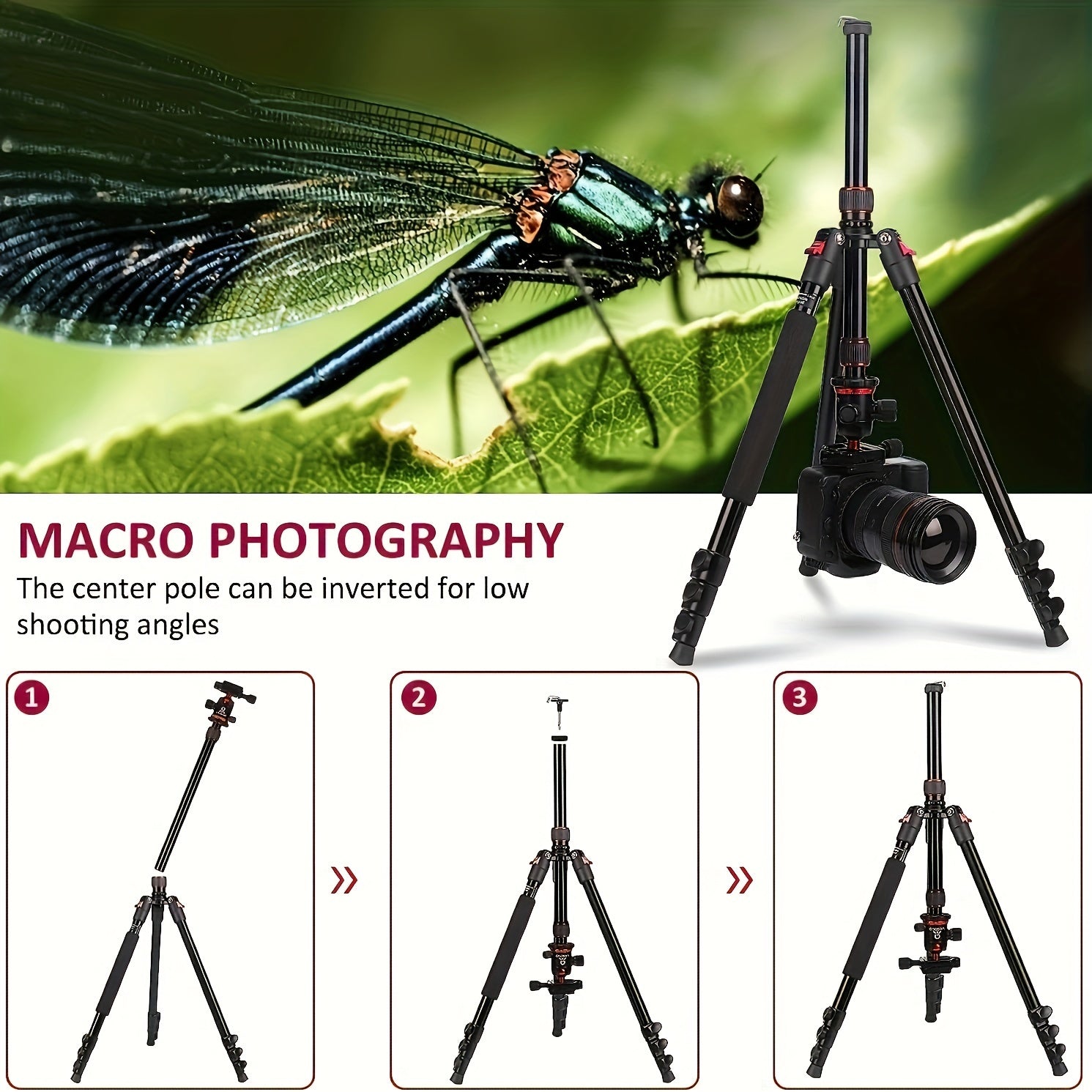 Professional Tripod Set with 210cm Camera Stand and Monopod for Photography and Travel