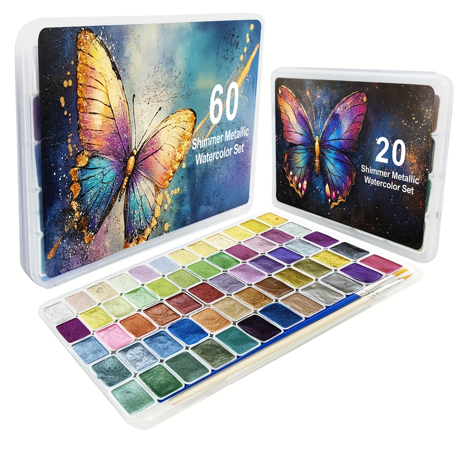 Mini Watercolor Painting Set with Shifting Colors Metallic Glitter Fantasy Forest