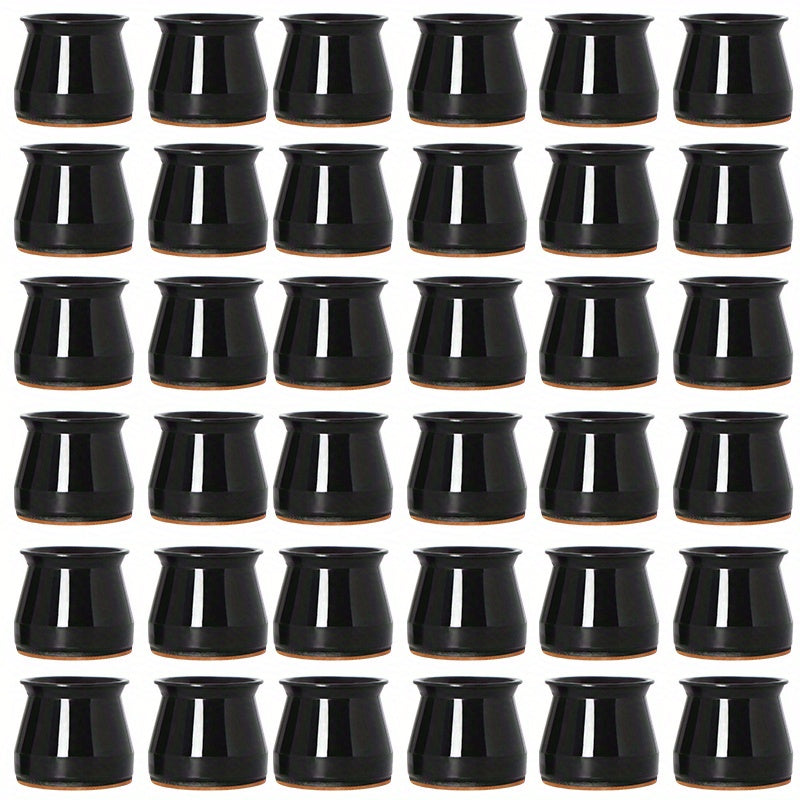 36 Silicone Chair Leg Floor Protectors with Felt Pads for Noise Reduction and Floor Protection
