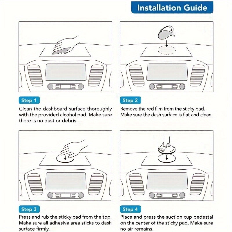 Soporte para teléfono de coche 2PCS con ventosa, montaje en tablero de ABS, compatibilidad universal