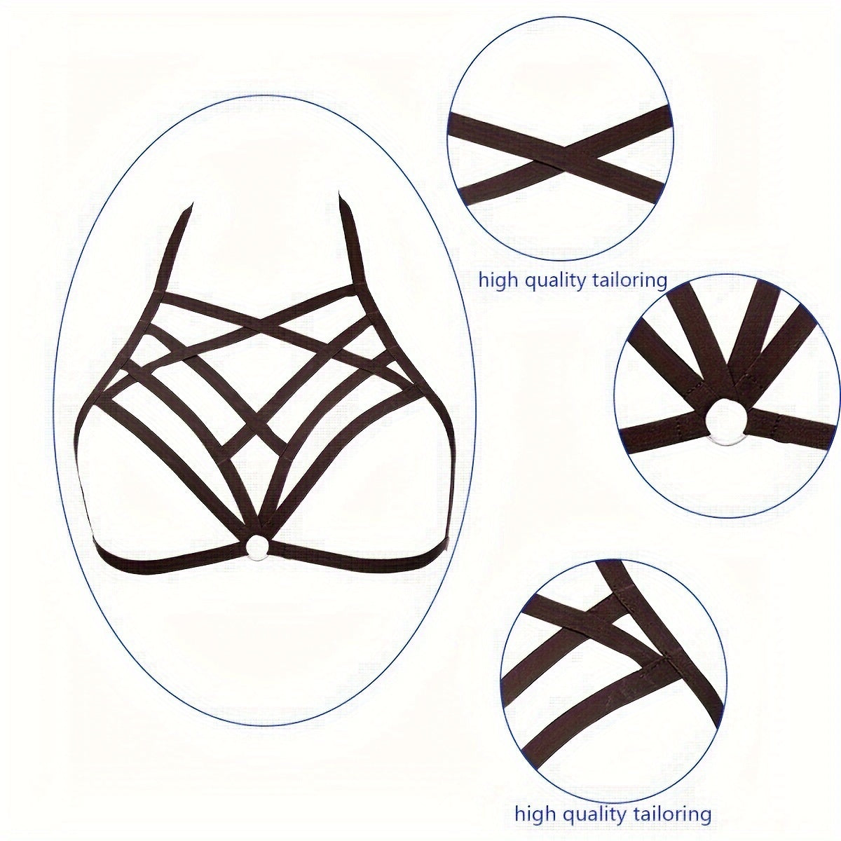 Women's Gothic Cage Bra Harness with Sheer Body Suspenders Lingerie
