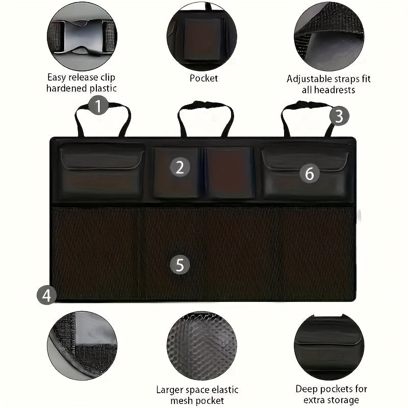 Car Trunk Organizer with 8 Pockets Durable Polyester for SUVs Trucks