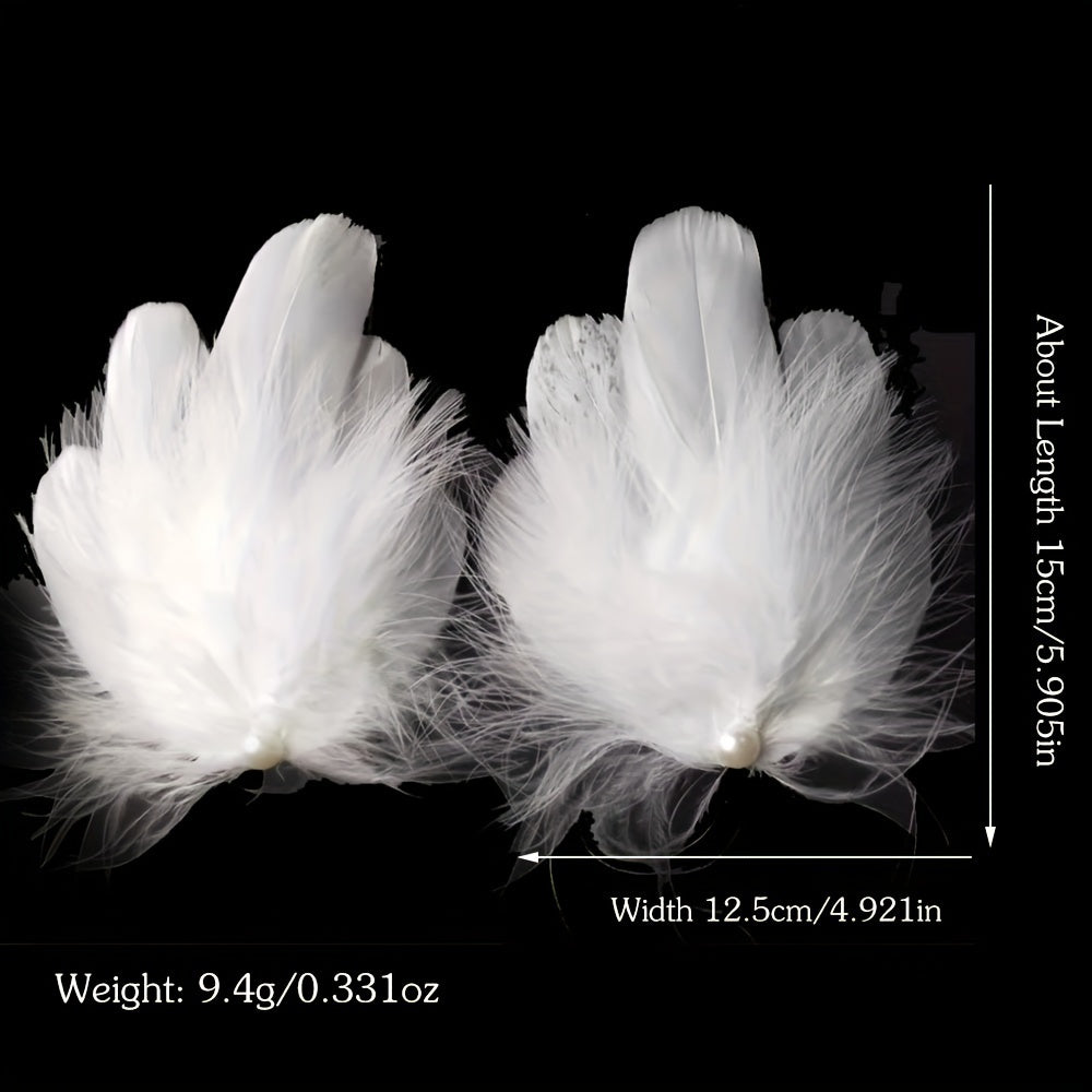 Oq Qush Qoqi Soch Qoplamalari 2 dona, kelinlik va to'y uchun ayollar uchun barrettlar