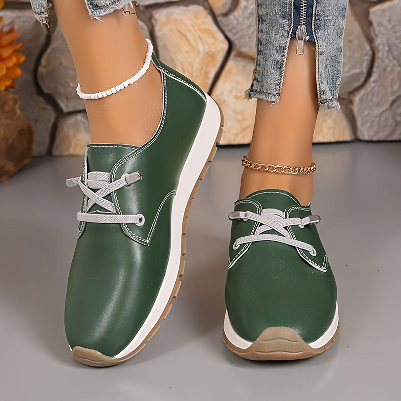 Women's Solid Color Loafers Flat Shoes Comfortable Casual Slip-On