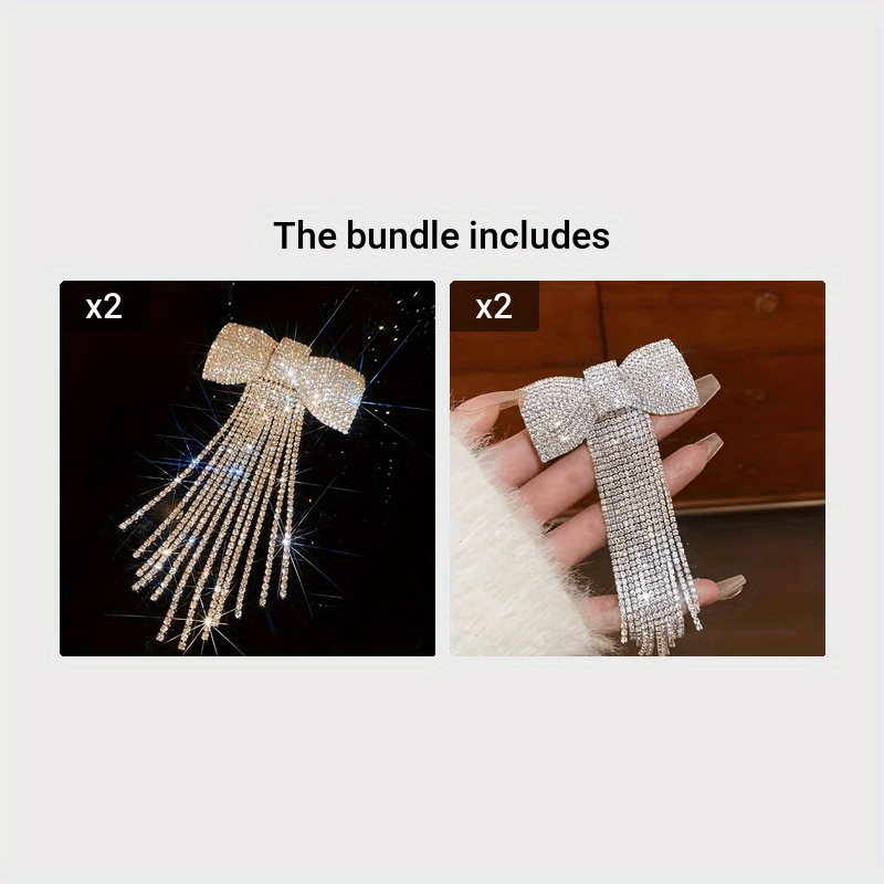 Chic Hair Accessory with Water Drill Tassels and Butterfly Bows for Elegant Hairstyles