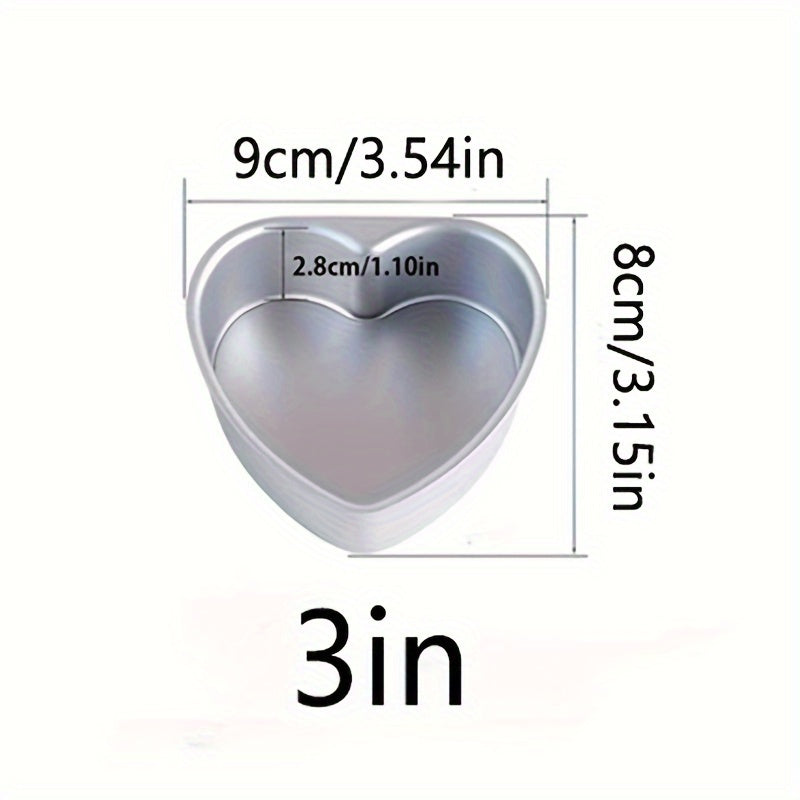 Heart-Shaped Non-Stick Aluminum Cake Mold Removable Bottom 7.62cm-25.4cm