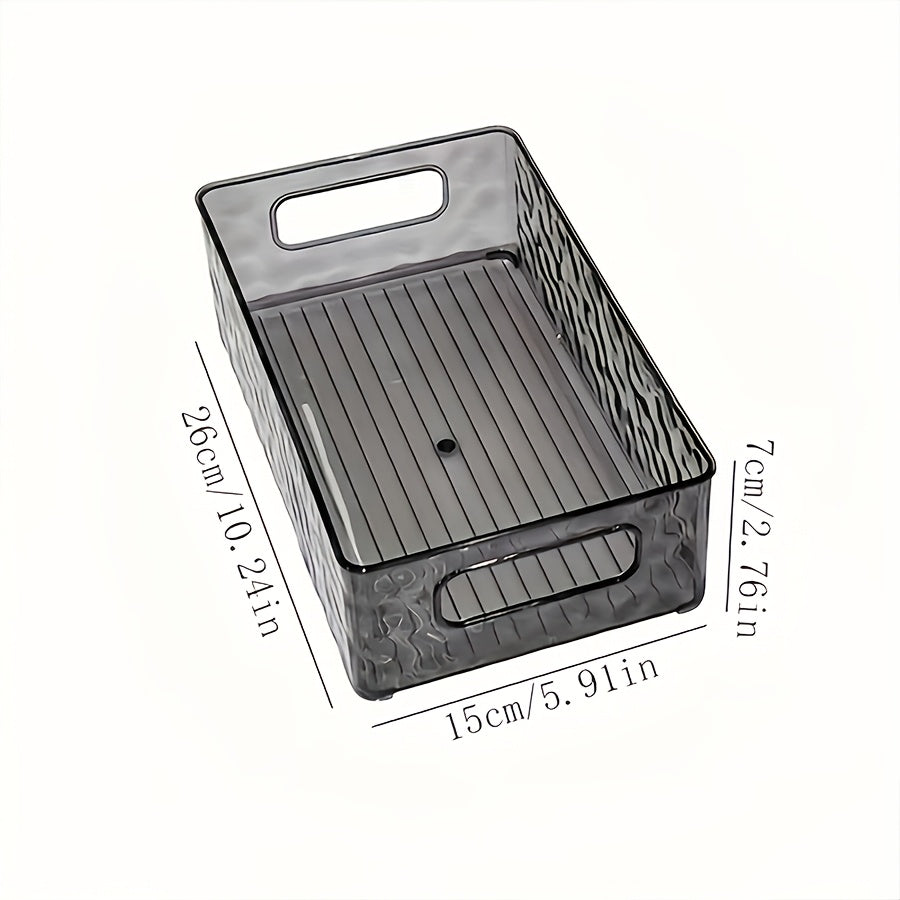 Clear Water Ripple Plastic Storage Basket for Makeup Skincare Snacks Bathroom Accessories