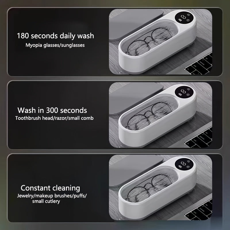 Portable Cordless Jewelry Cleaning Machine with 360° USB Rechargeable