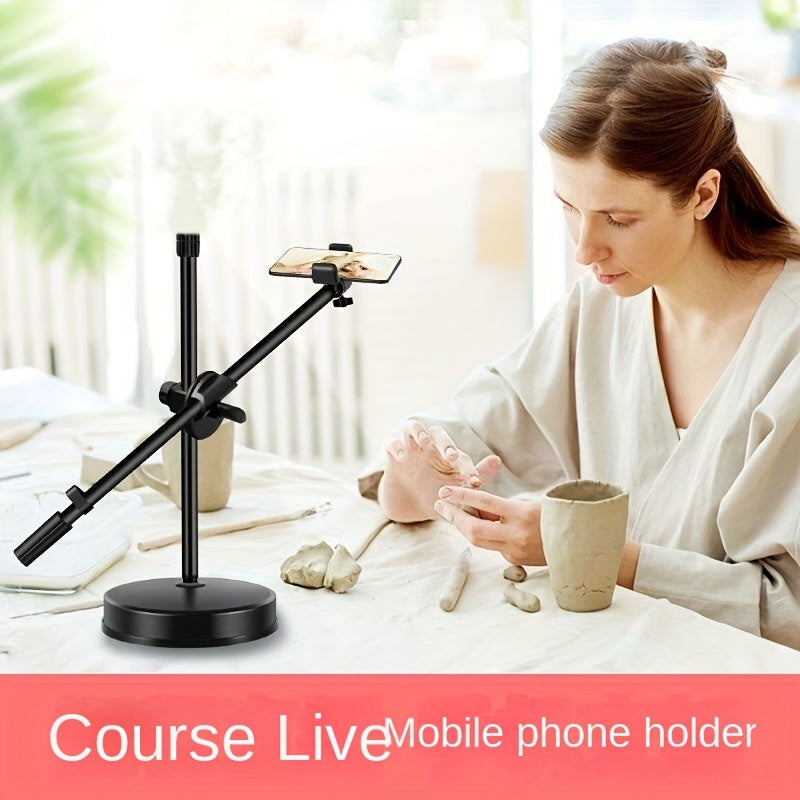 Adjustable Overhead Desk Mount for Live Streaming and Selfie Photography Mobile Phone Holder