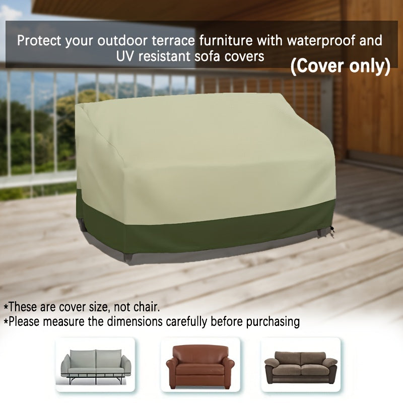 Outdoor Furniture Cover Waterproof UV Protection Beige Green Rip-Resistant Patio Sofa Cover