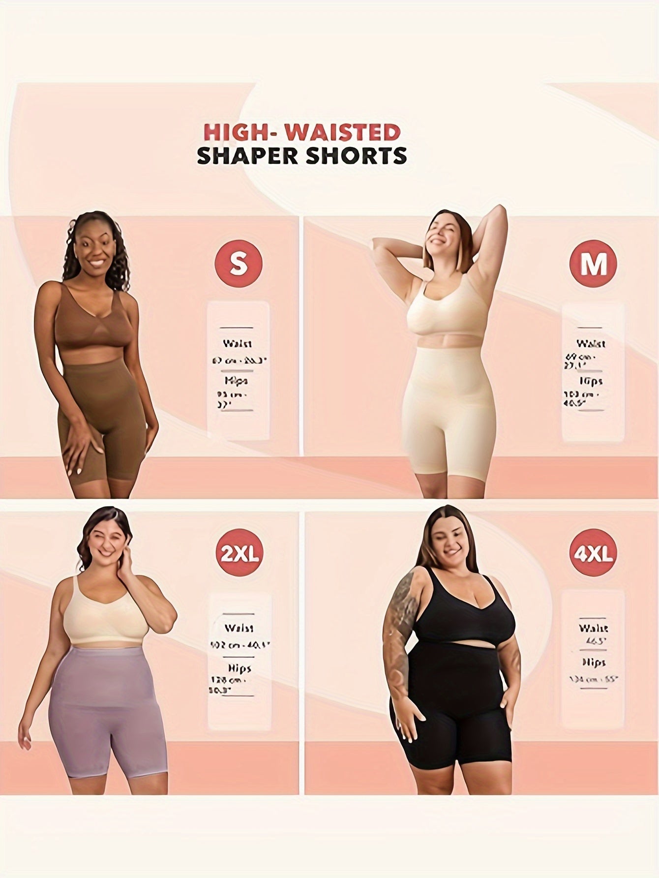 Plus Size High-Waisted Tummy Control Shorts for Women Seamless Breathable