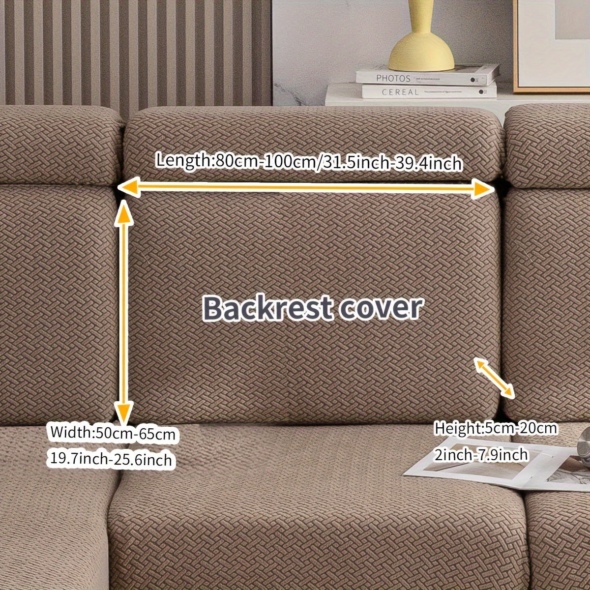 Checkered Pattern Polar Fleece Sofa Cover Boho Style Stretch Fabric Stain and Pet Scratch Protection