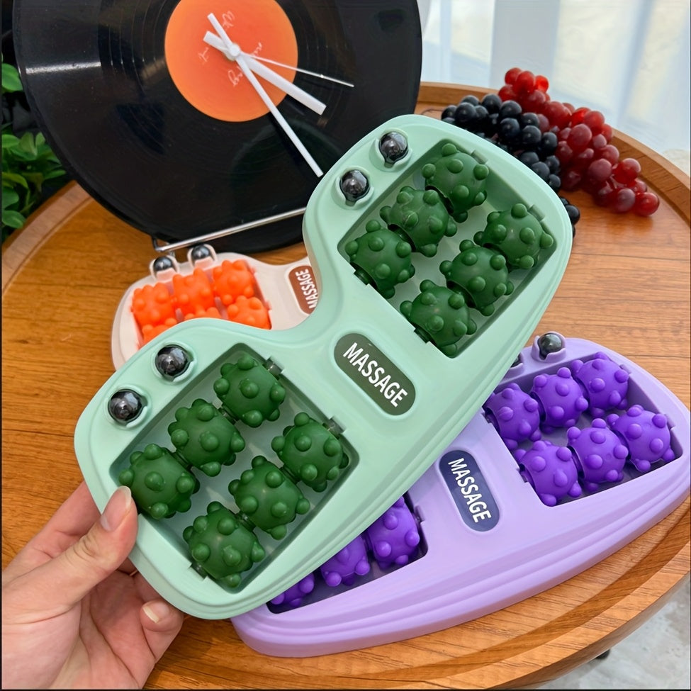 Four-Row Foot Massager with Large Acupressure Balls for Reflexology and Bottom Massage