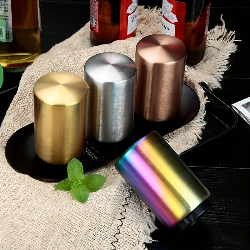 Stainless Steel Bottle Opener Push Pull with Brushed Aluminum Finish