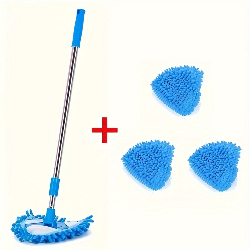 Mini Chenille uchburchak mop devorlarni, shiftlarni, avtomobil plitalarini va pol matolarini tozalash uchun - 3 dan 4 dona gacha to'plam
