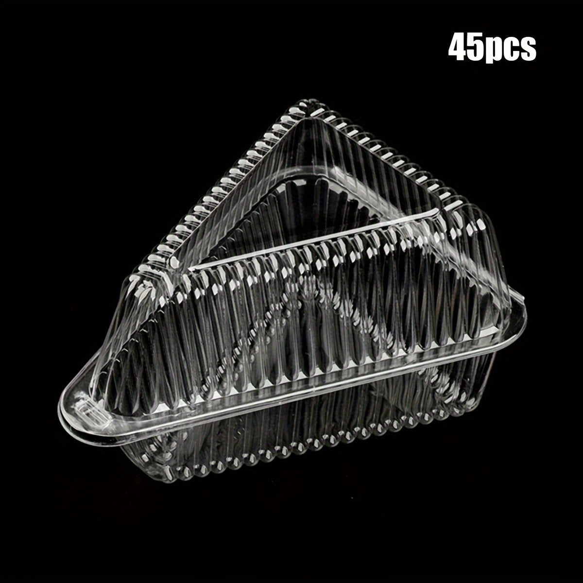 Flexible Clear Cake and Pie Containers with Hinged Lids, Pack of 15-45