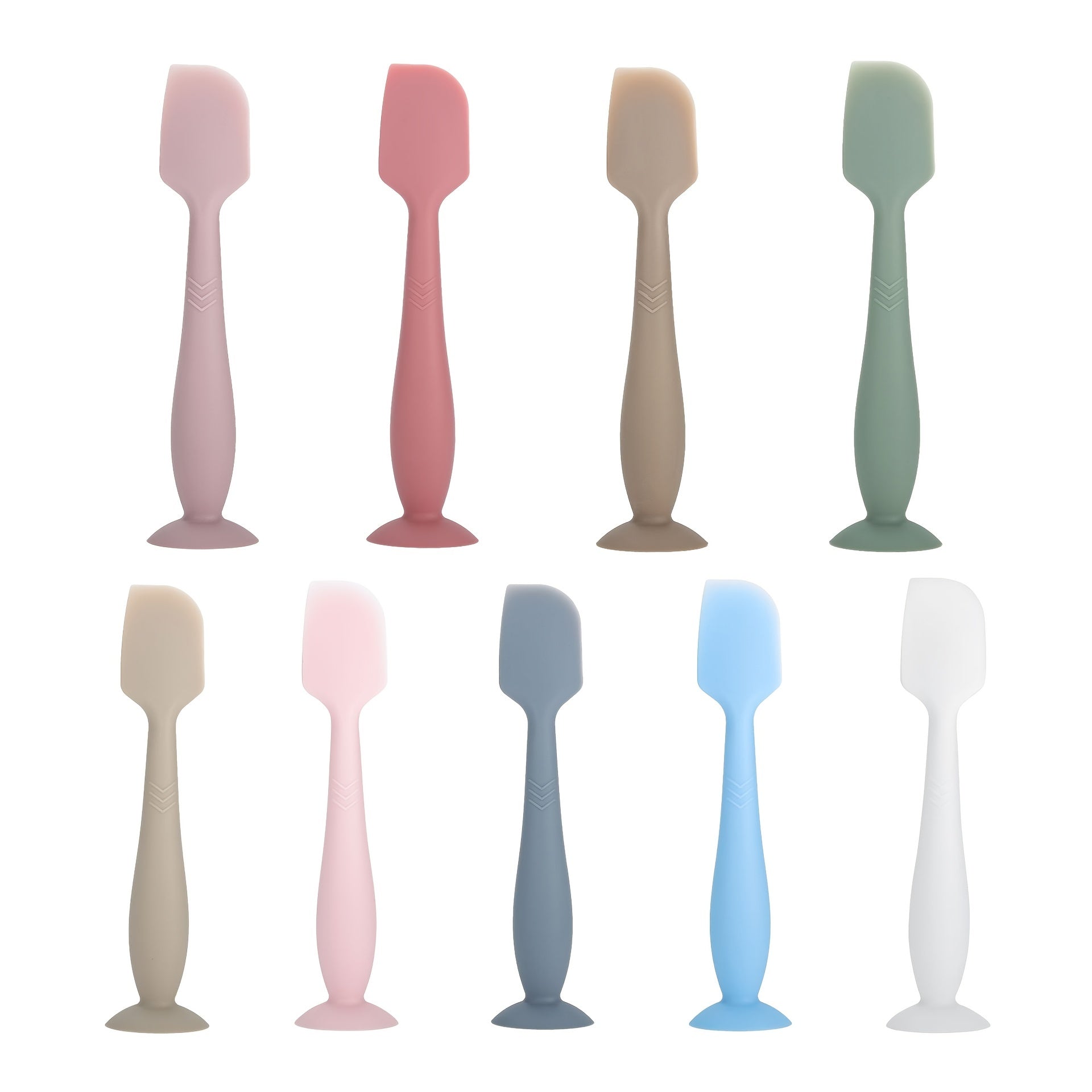 Set of 4 Silicone Spatulas for Baby Butt Paste and Diaper Cream with Suction Base