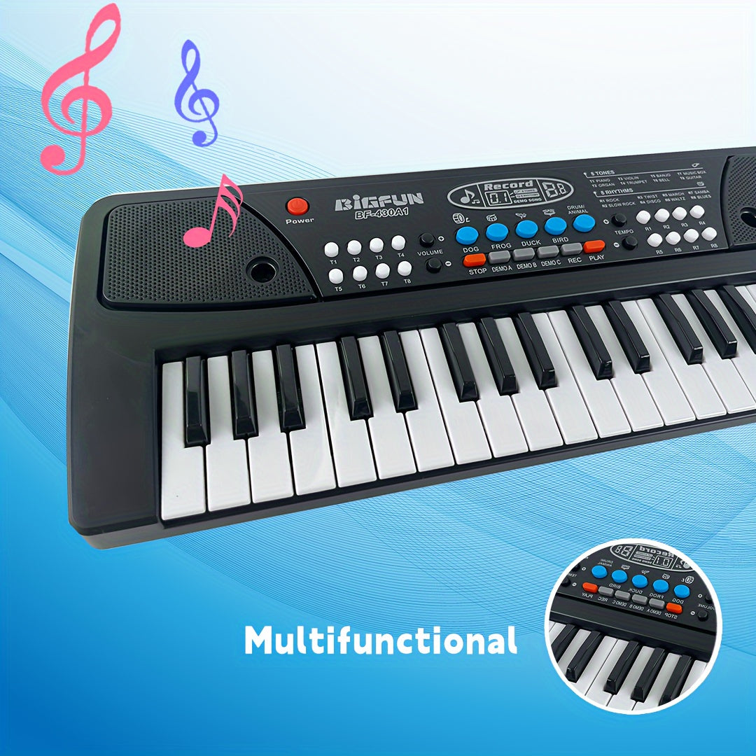 37-Key Digital Piano Keyboard with Microphone for Beginners and Music Education Battery-Powered Interactive Learning