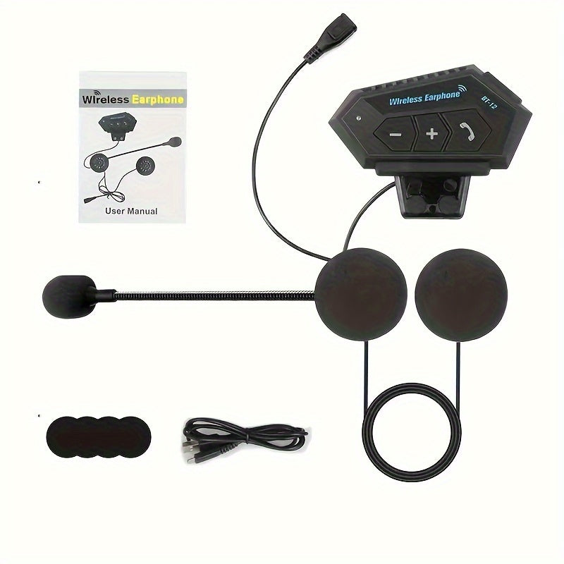 Wireless Motorcycle Helmet Earphone Headset for Hands-Free Calls and Music