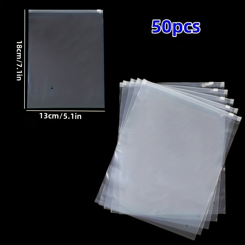 50 dona shaffof 14 Mil qayta ishlatiladigan Ziplock sumkalar, atıştırmalıklar, urug'lar, zargarlik buyumlari uchun paketlash