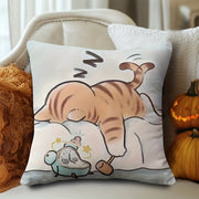 Double-Sided Cat and Mouse Print Decorative Pillow Cover 45cm Polyester Washable